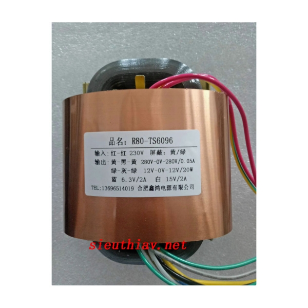 Biến thế 100W R80 ra 280vx2 12vx2 6.3v 15V (BT100)
