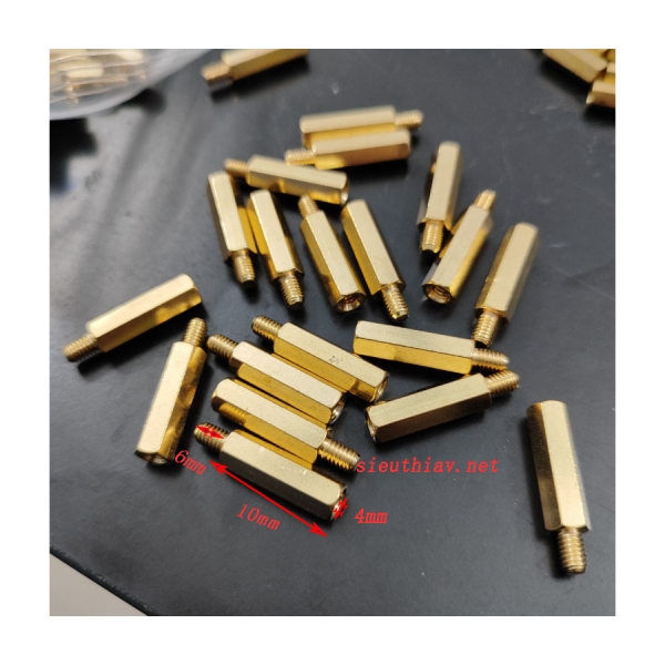 Cọc đồng M4x10+6mm (PK851)