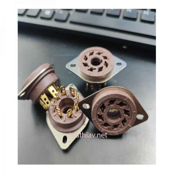 Đế đèn 8 chân nâu chéo gắn chassic - chân mạ vàng (DD41)