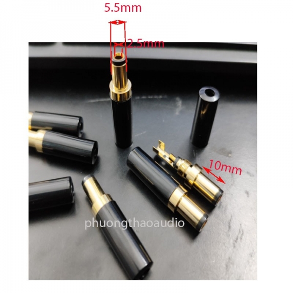 Giắc nguồn DC bằng đồng 5.5-2.5(pk863)