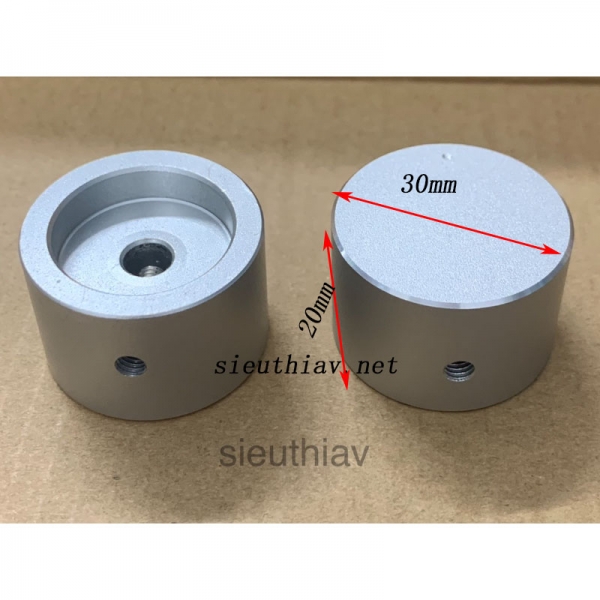 Núm nhôm phay 30x20mm, núm volume 30x20mm (nvl150)