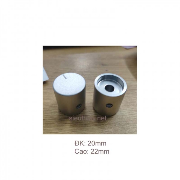 Núm Nhôm phay 20x22mm trắng nhám (NVL171)