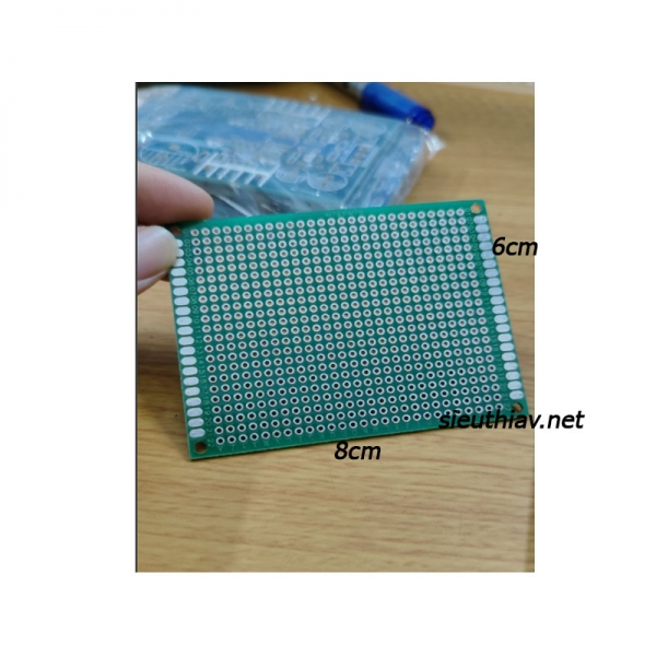 Bo mạch đục lỗ 2 mặt, mạch test 6x8cm (pcb121)