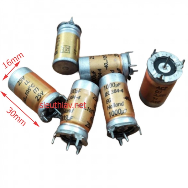 Tụ ROE 1000uF 25V (tháo máy) (1000uf25v) (RO40)