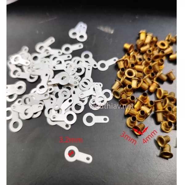 Set 200 chiếc mỗi loại gồm trạm hàn 3.2mm 1 tai và đinh tán M3x4 (Pk446A)