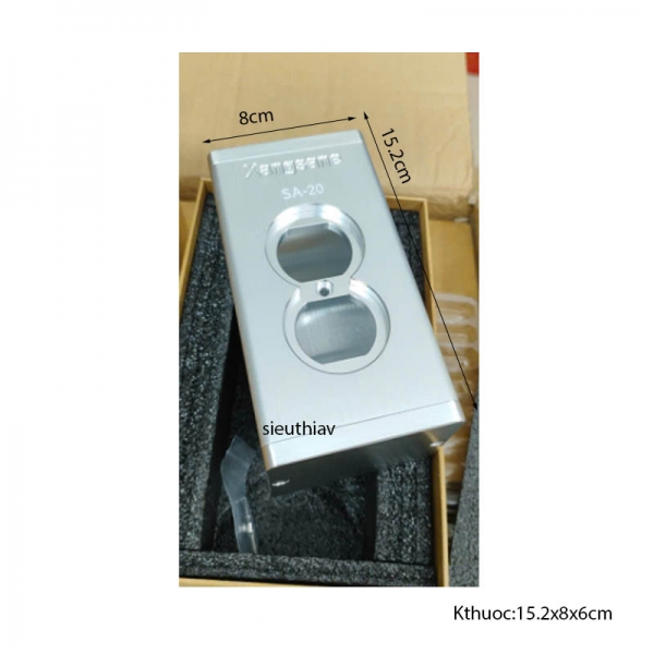 Hộp đựng ổ cắm điện nhôm phay 2 ổ (vo124)