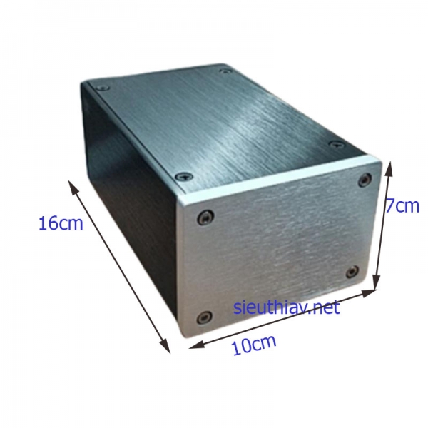 Vỏ nhôm phay 10x7x16cm mặt trắng thân đen (Vo102)