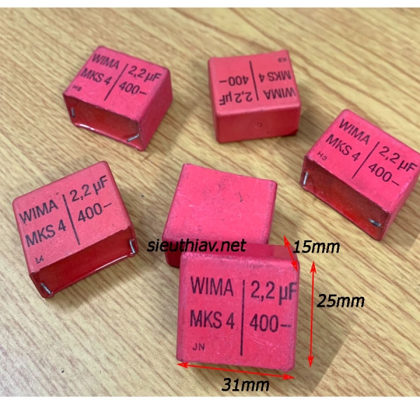 Tụ Wima MKS4 2.2uf 400v tháo máy (W42)