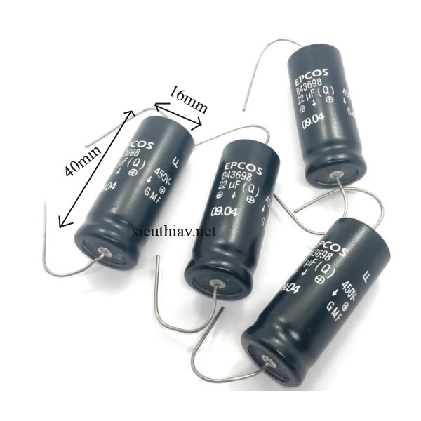 Tụ Epcos 22uF 450V (22uf450v) (ep43)