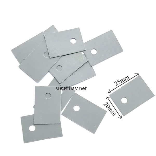 Lót sò 20x25mm ( Tấm silicon tản nhiệt - cách điện) (PK106)