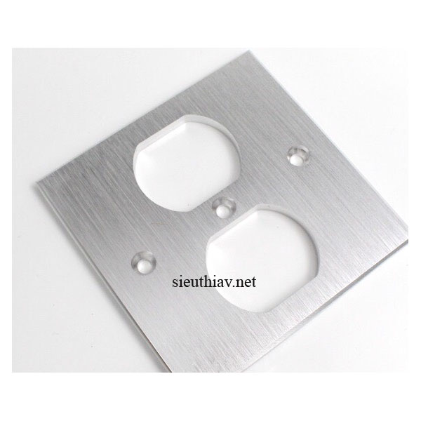 Mặt ổ cắm nhôm phay - 2 ổ (MC)