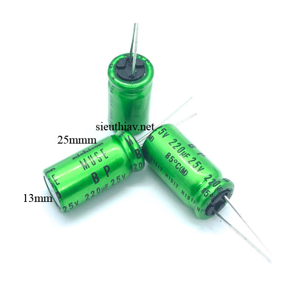 Tụ Nichicon MUSE BP 220uF 25V (220uf25v) (N63)