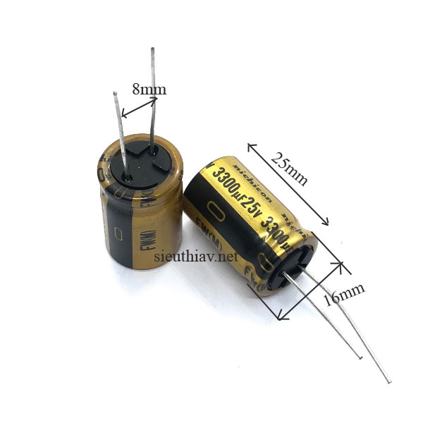 Tụ Nichicon FW 3300uF 25V (N45) (3300uf25v)