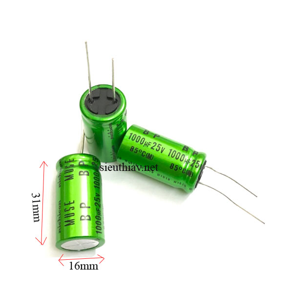 Tụ Nichicon Muse BP 1000uF 25V (1000uf25v) (N129)