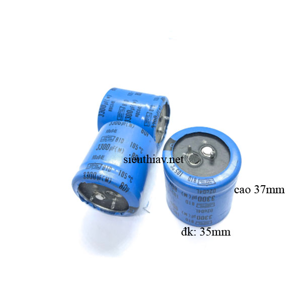 Tụ Nippon Chemicon 3300uF 80V (3300uf80v) (Tu171)