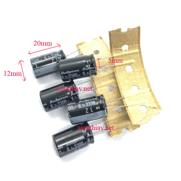 Tụ Rubycon ZL 3300uF 6.3V (3300uf6.3v) (Ru07)