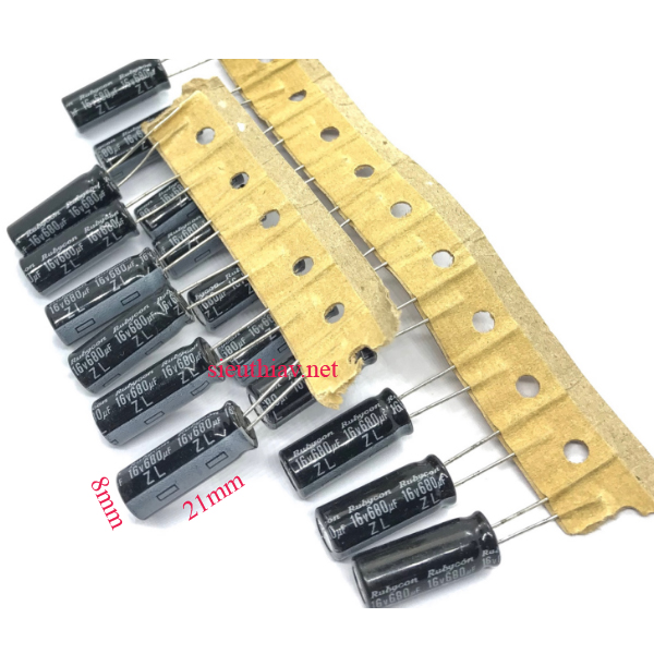 Tụ Rubycon ZL 680uF 16V (680uf16v) (Ru41)